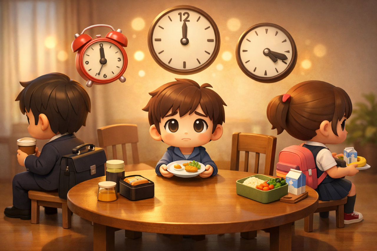 家族の食事リズムが合わなくても気持ちを落ち着けて整理するための考え方